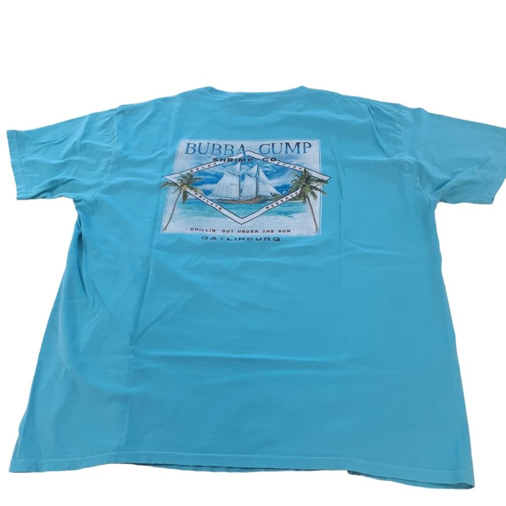 Bubba Gump Shrimp Co Mens Gatlinburg Crew Neck Short Sleeve T-Shirt Blue Size XL
